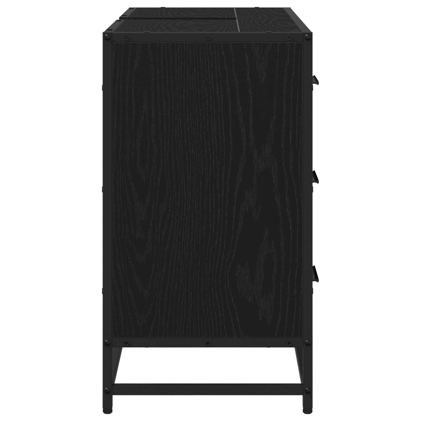 vidaXL Badezimmerschrank mit Tür Schwarz Eichen-Optik 80 x 33 x 60 cm
