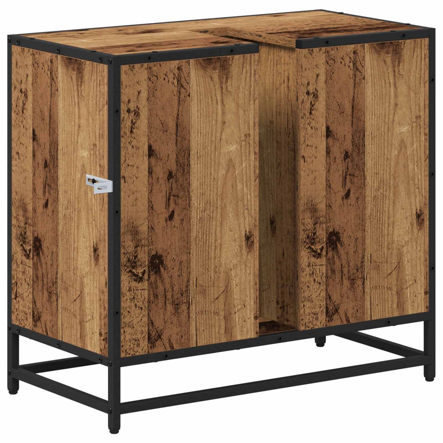 vidaXL Badezimmerschrank mit Tür Altholz 65 x 33 x 60 cm Holzwerkstoff