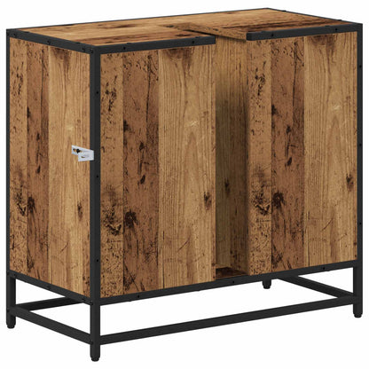 vidaXL Badezimmerschrank mit Tür Altholz 65 x 33 x 60 cm Holzwerkstoff
