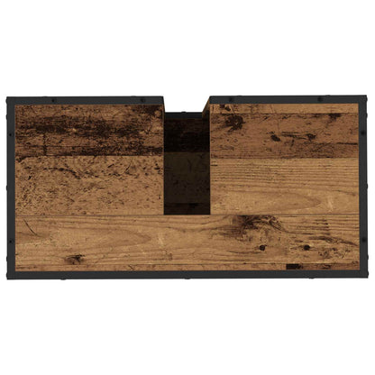 vidaXL Badezimmerschrank mit Tür Altholz 65 x 33 x 60 cm Holzwerkstoff