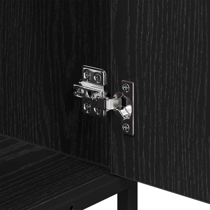 vidaXL Badezimmerschrank mit Tür Schwarz Eichen-Optik 65 x 33 x 60 cm