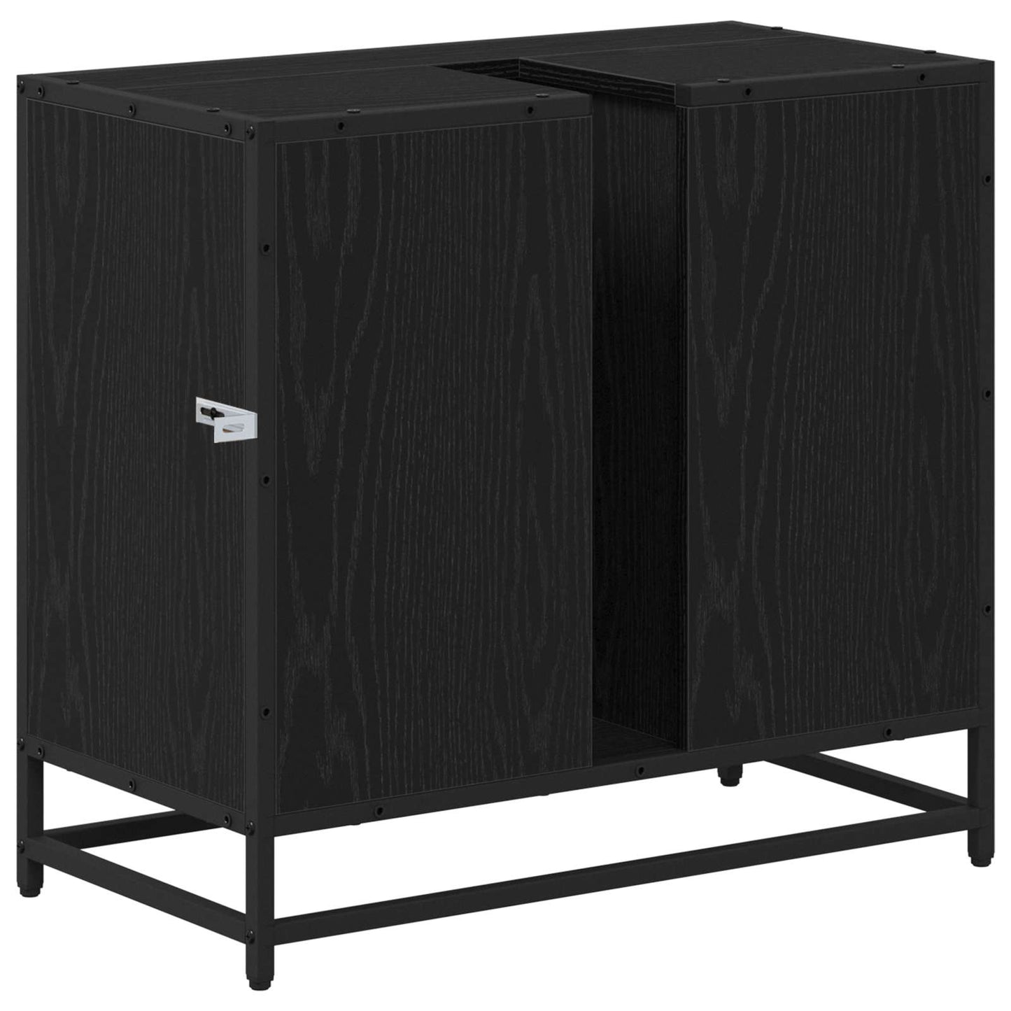 vidaXL Badezimmerschrank mit Tür Schwarz Eichen-Optik 65 x 33 x 60 cm