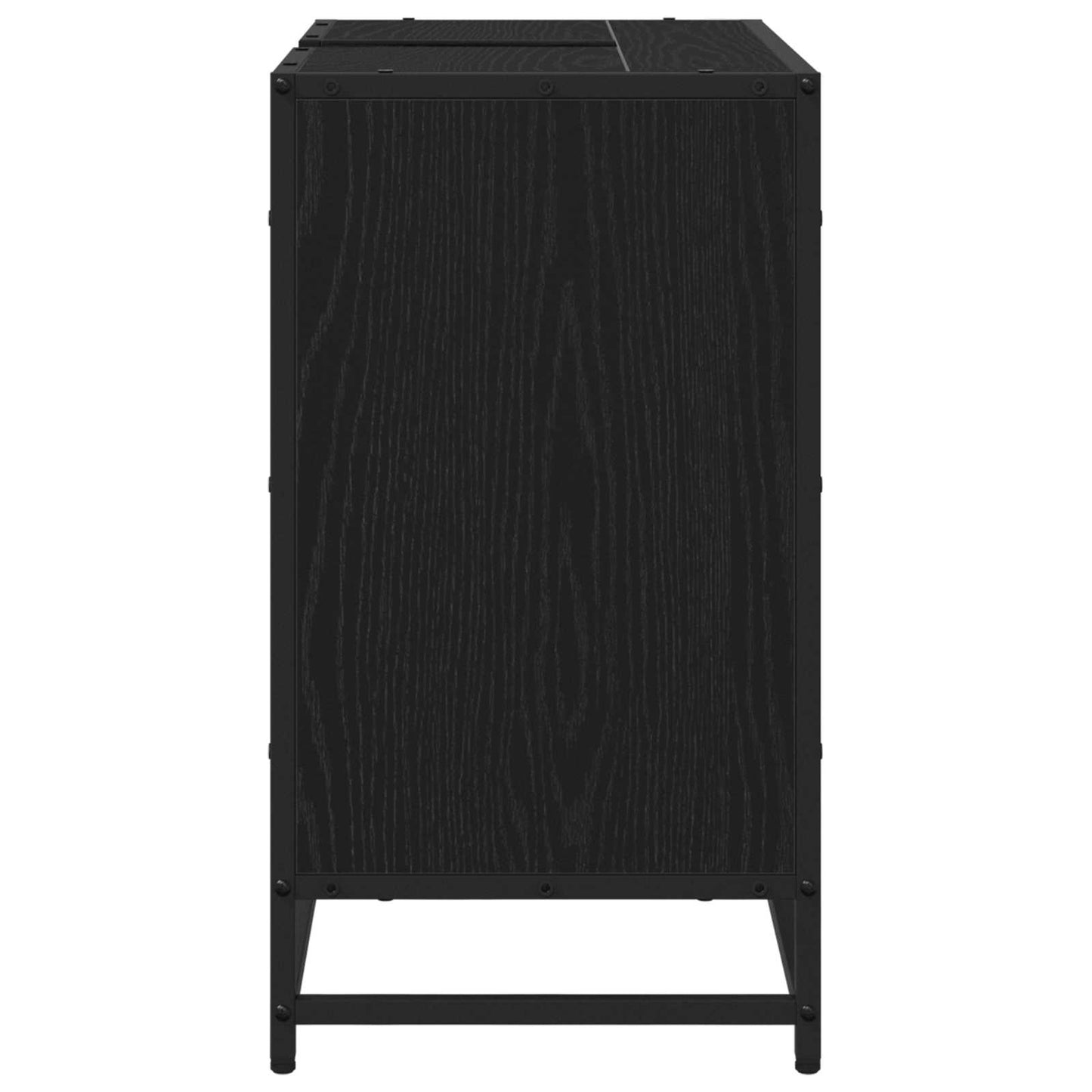 vidaXL Badezimmerschrank mit Tür Schwarz Eichen-Optik 65 x 33 x 60 cm