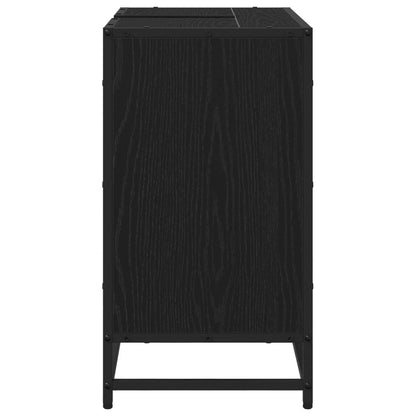 vidaXL Badezimmerschrank mit Tür Schwarz Eichen-Optik 65 x 33 x 60 cm