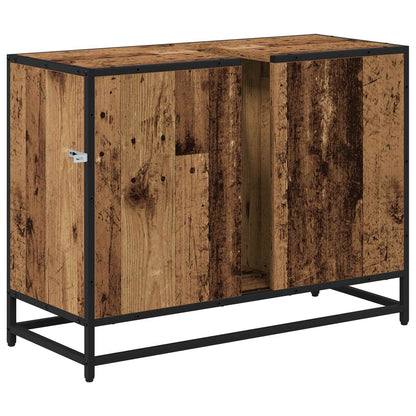 vidaXL Badezimmerschrank mit Tür Altholz 80 x 33 x 60 cm Holzwerkstoff