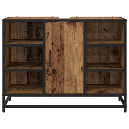 vidaXL Badezimmerschrank mit Tür Altholz 80 x 33 x 60 cm Holzwerkstoff
