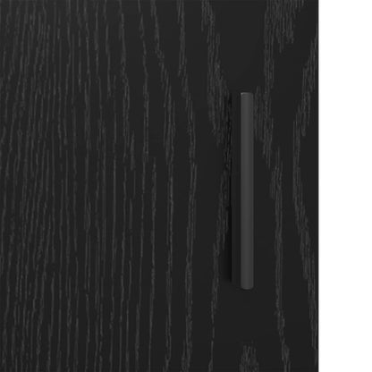 vidaXL Badezimmerschrank mit Tür Schwarz Eichen-Optik 80 x 33 x 60 cm