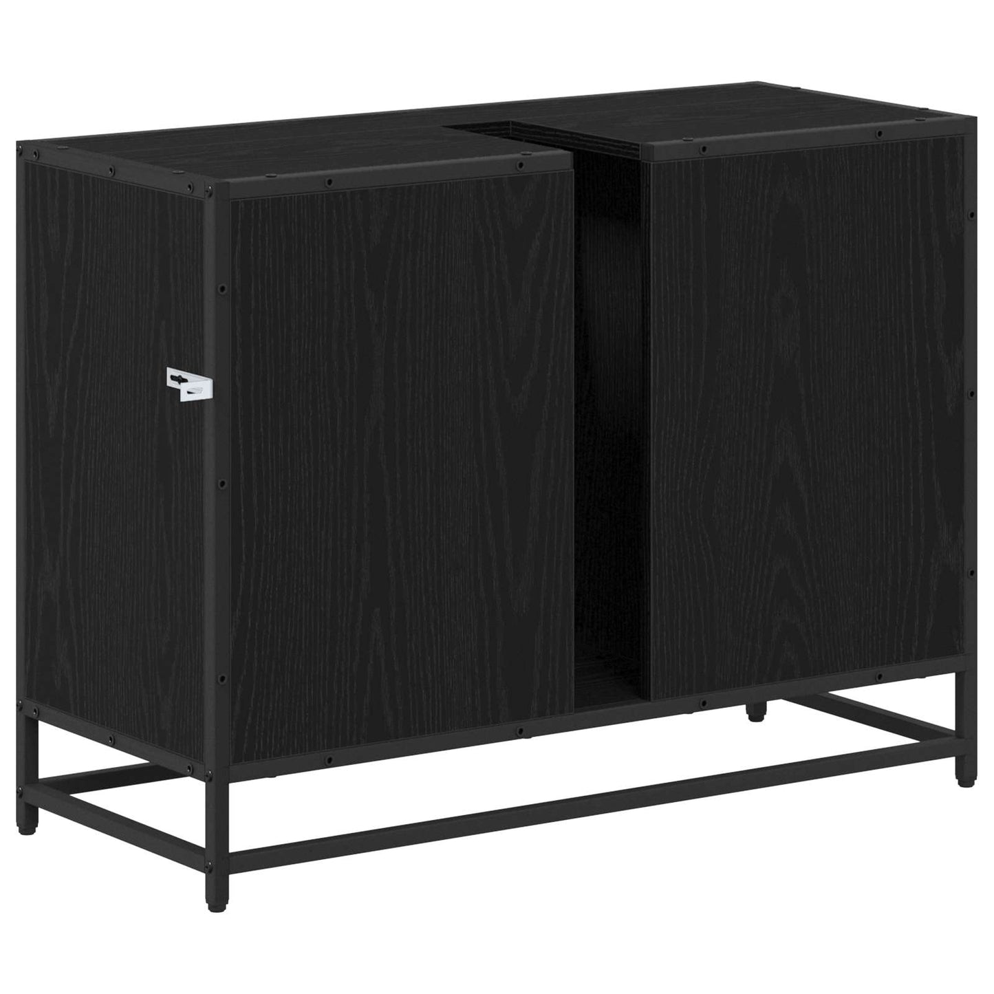 vidaXL Badezimmerschrank mit Tür Schwarz Eichen-Optik 80 x 33 x 60 cm