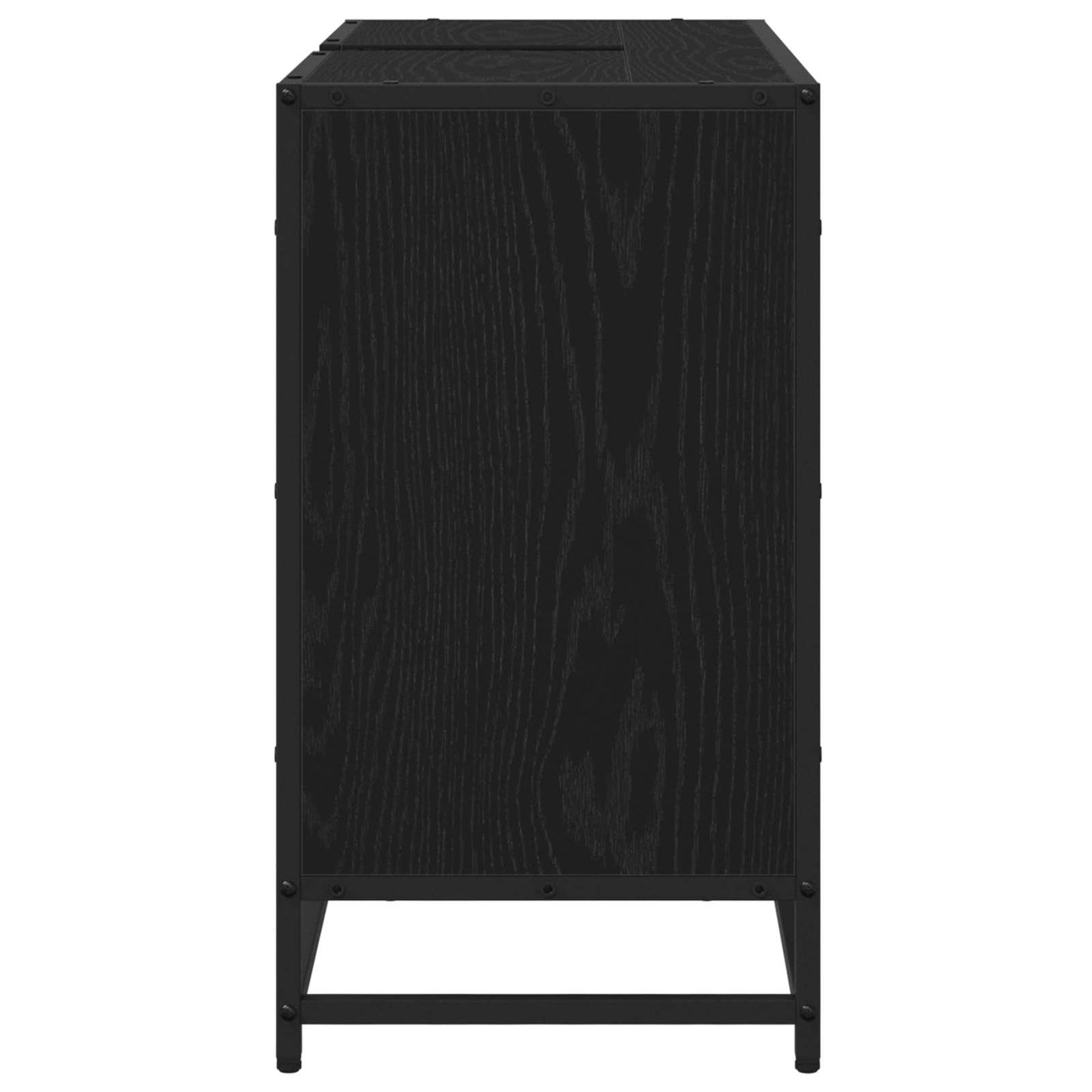 vidaXL Badezimmerschrank mit Tür Schwarz Eichen-Optik 80 x 33 x 60 cm