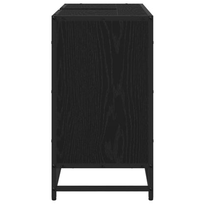 vidaXL Badezimmerschrank mit Tür Schwarz Eichen-Optik 80 x 33 x 60 cm