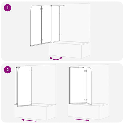 Bad-Duschschirm Schwarz 120 x 68 x 130 cm
