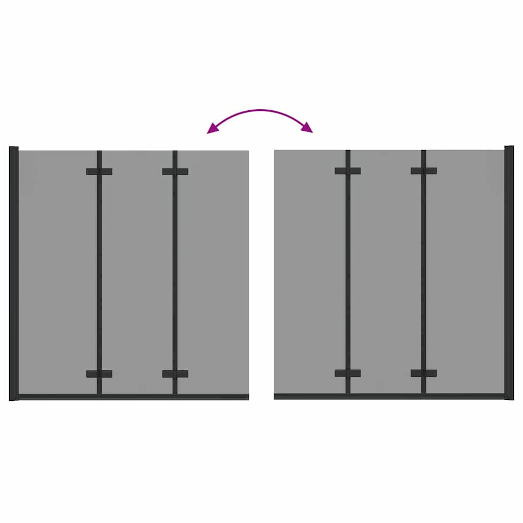 Faltbare Duschtrennwand Schwarz 130 x 138 cm