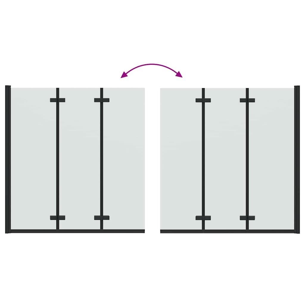 Faltbare Duschtrennwand Schwarz 130 x 138 cm