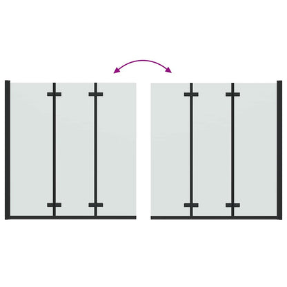 Faltbare Duschtrennwand Schwarz 130 x 138 cm