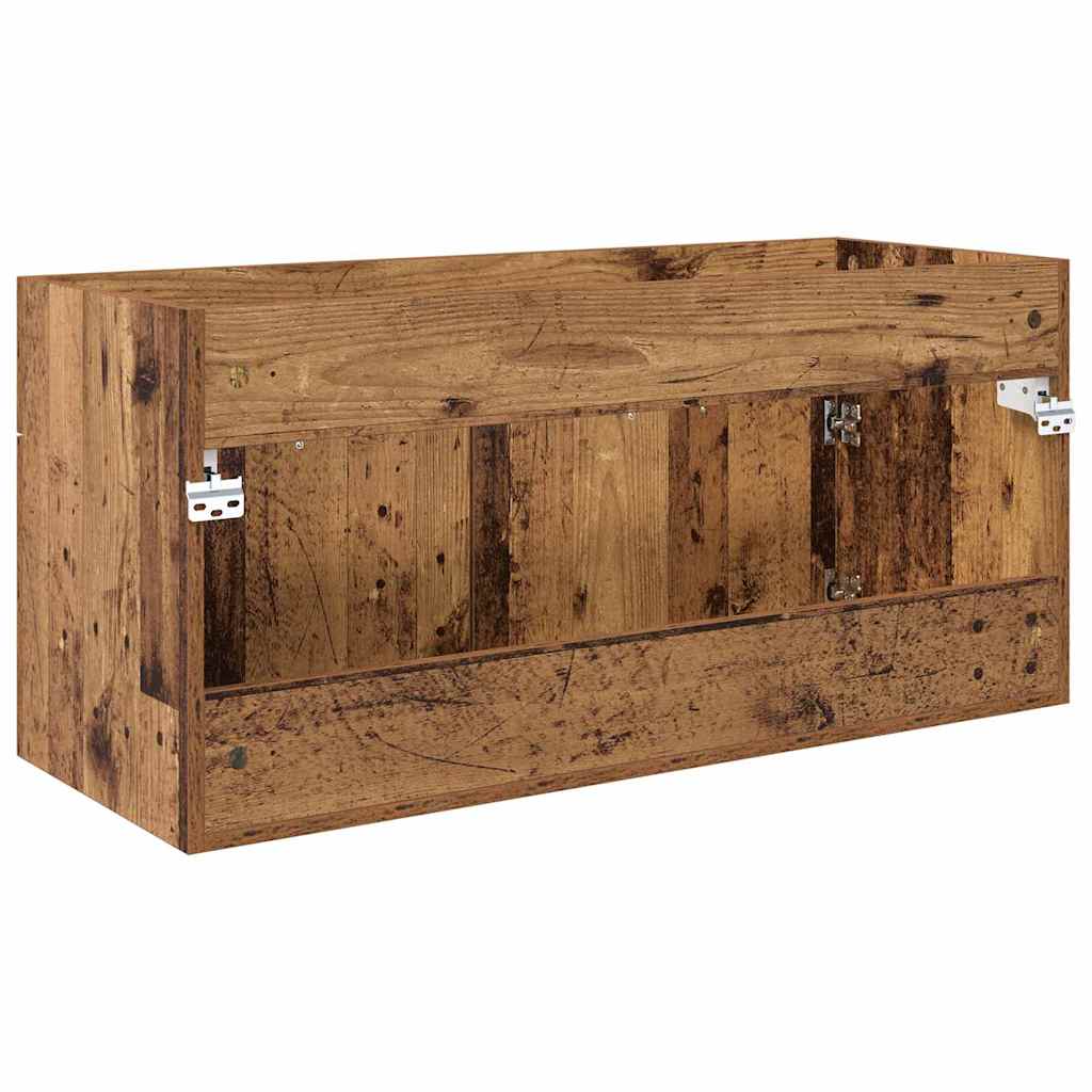 vidaXL Waschbeckenunterschrank mit Speicher Altholz Holzwerkstoff