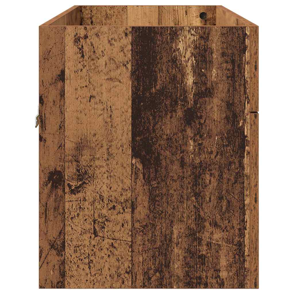 vidaXL Waschbeckenunterschrank mit Speicher Altholz Holzwerkstoff