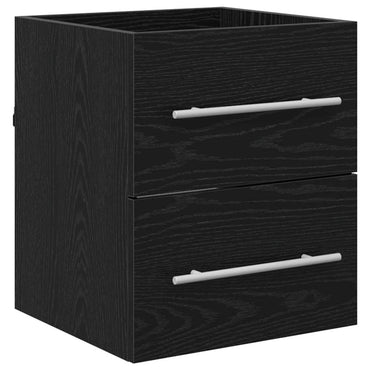 vidaXL Waschbeckenunterschrank Schwarz Eichen-Optik 38,5 x 41 x 48 cm