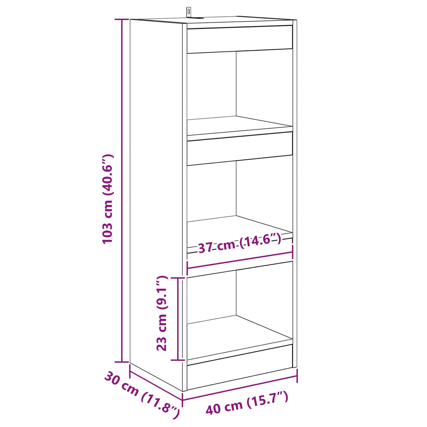 vidaXL Bücherregal Braun 40 x 30 x 103 cm Holzwerkstoff