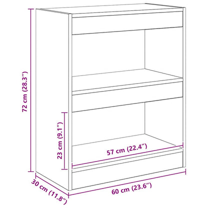 Bücherregal Artisan-Eiche 60 x 30 x 72 cm Holzwerkstoff