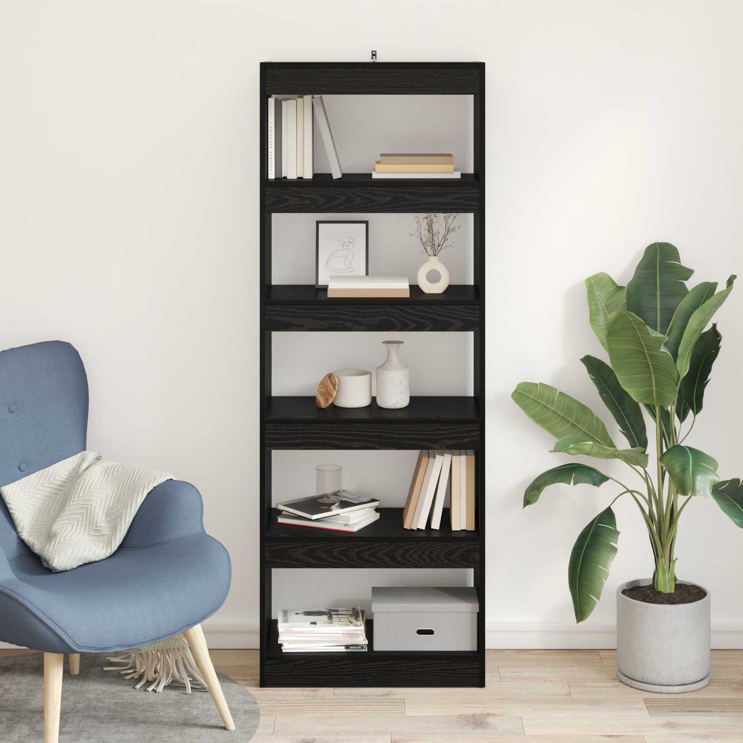 vidaXL Bücherregal Schwarz Eichen-Optik 60 x 30 x 166 cm Holzwerkstoff