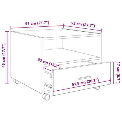 vidaXL Couchtisch Artisan-Eiche 55 x 55 x 45 cm Holzwerkstoff