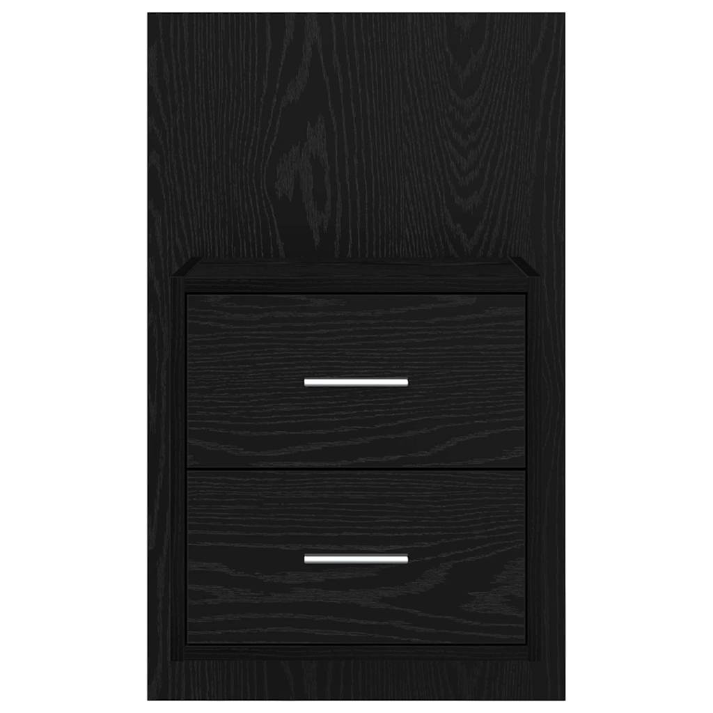 vidaXL Wandmontiertes Nachttischchen 2 pcs Schwarz Eichen-Optik