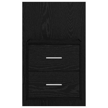 vidaXL Wandmontiertes Nachttischchen 2 pcs Schwarz Eichen-Optik
