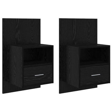 vidaXL Nachttisch 2 pcs Schwarz Eichen-Optik 50 x 32.5 x 80cm