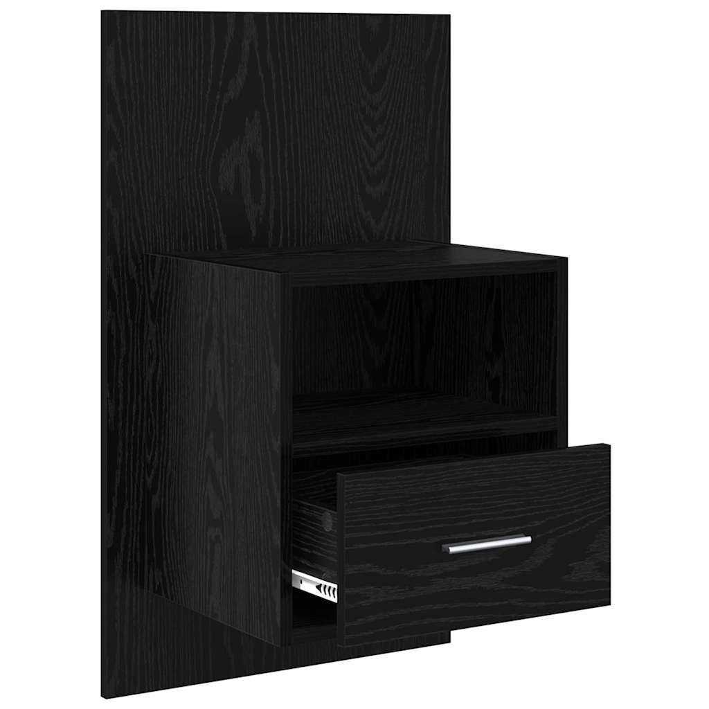 vidaXL Nachttisch 2 pcs Schwarz Eichen-Optik 50 x 32.5 x 80cm