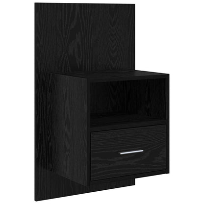 vidaXL Nachttisch 2 pcs Schwarz Eichen-Optik 50 x 32.5 x 80cm