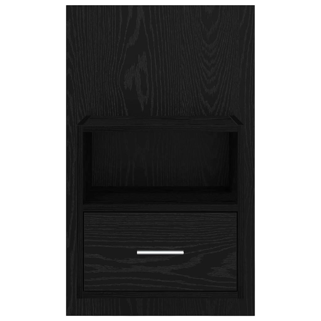 vidaXL Nachttisch 2 pcs Schwarz Eichen-Optik 50 x 32.5 x 80cm