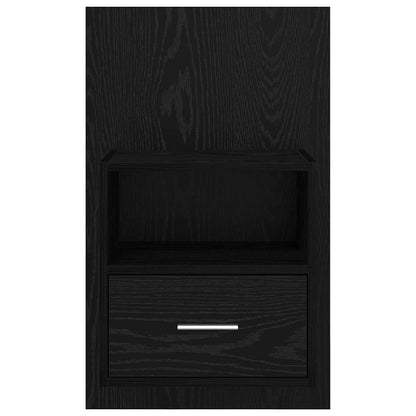 vidaXL Nachttisch 2 pcs Schwarz Eichen-Optik 50 x 32.5 x 80cm
