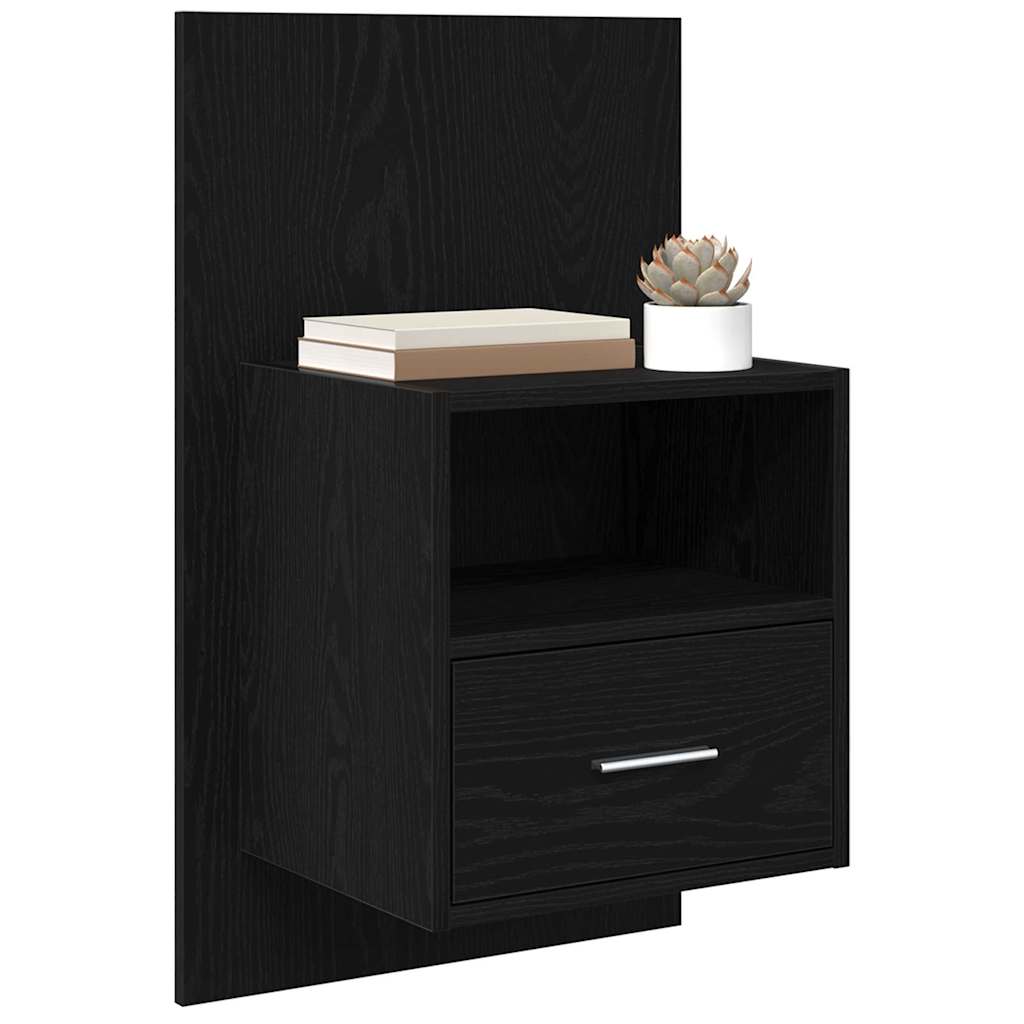 vidaXL Nachttisch 2 pcs Schwarz Eichen-Optik 50 x 32.5 x 80cm