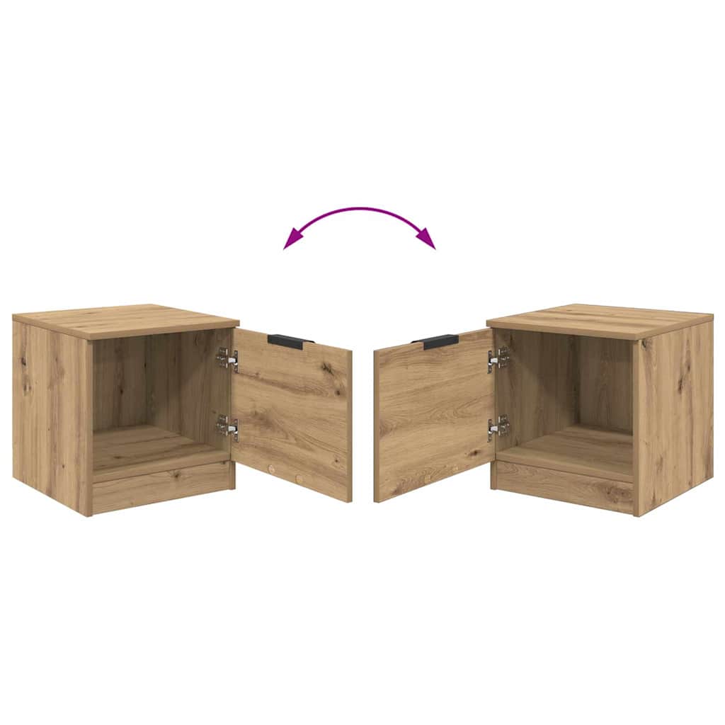 vidaXL Bettschrank 2 pcs Artisan-Eiche 40 x 39 x 40 cm Holzwerkstoff