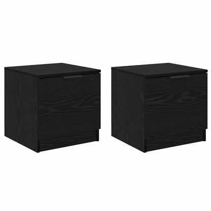 Bettschrank 2 pcs Schwarz Eichen-Optik 40 x 39 x 40 cm