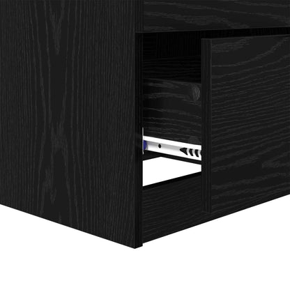 vidaXL Nachttisch 2 pcs Schwarz Eichen-Optik 45 x 39 x 50 cm
