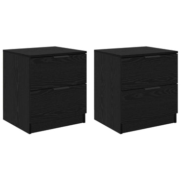 vidaXL Nachttisch 2 pcs Schwarz Eichen-Optik 45 x 39 x 50 cm