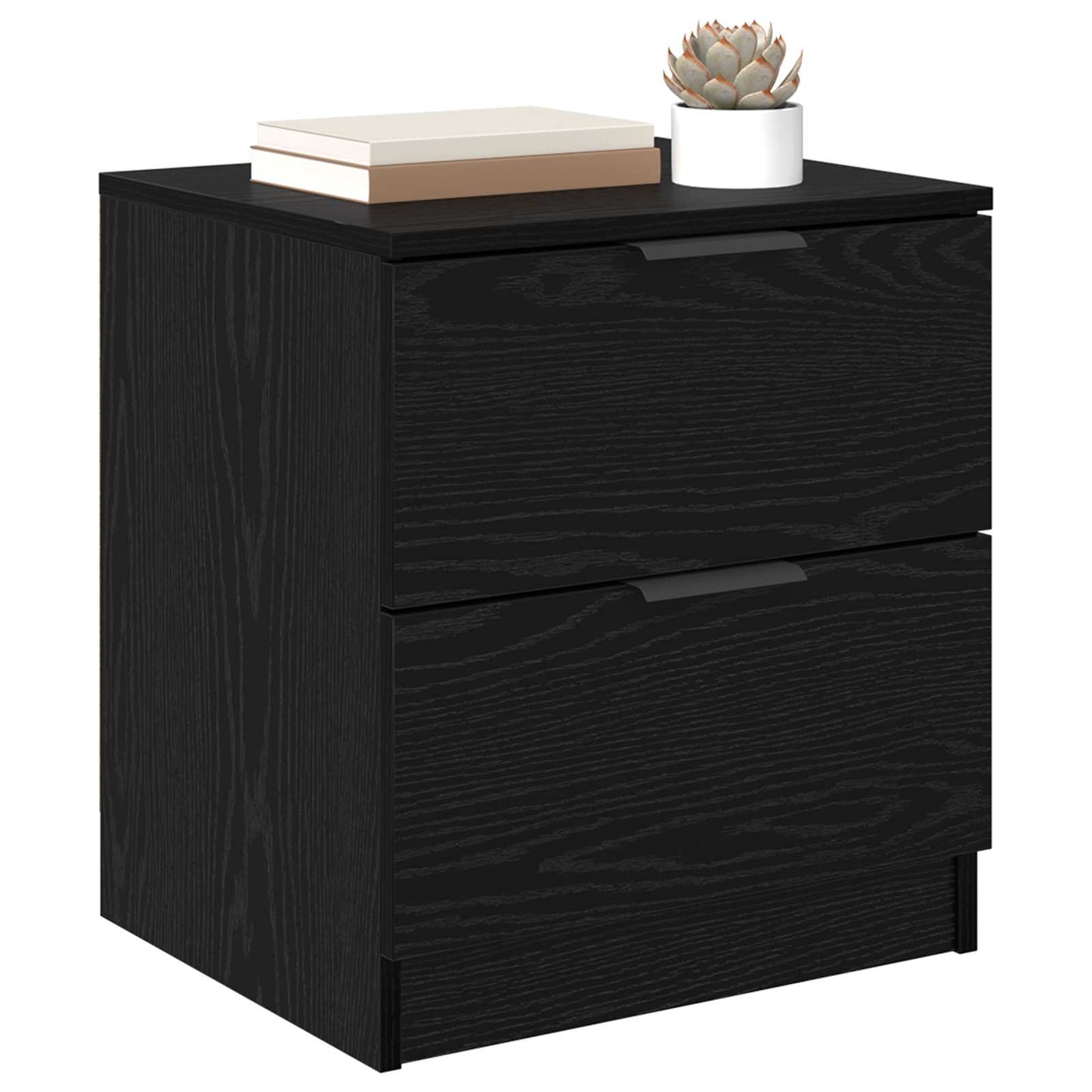 vidaXL Nachttisch 2 pcs Schwarz Eichen-Optik 45 x 39 x 50 cm