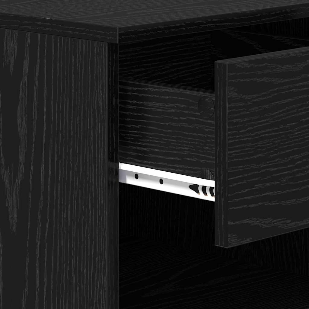 vidaXL Bettschrank 2 pcs Schwarz Eichen-Optik 40 x 39 x 40 cm