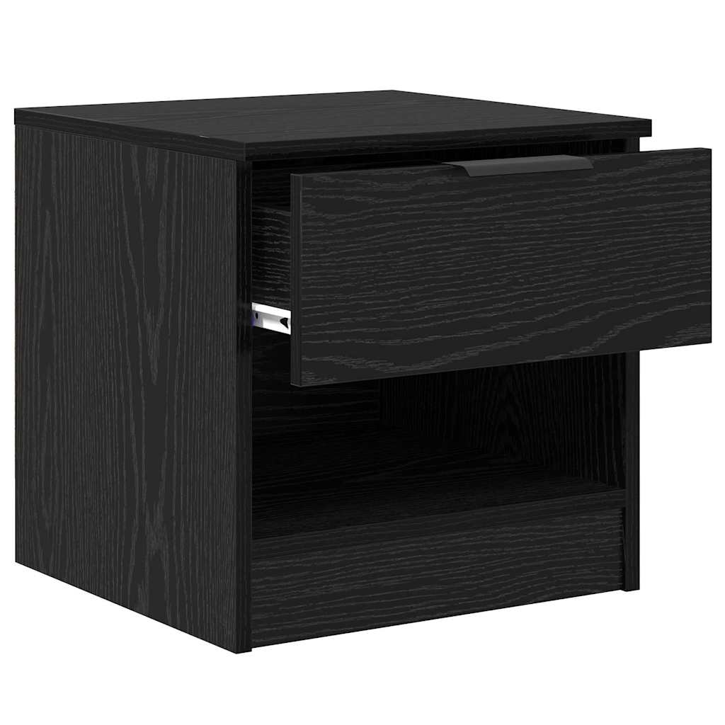 vidaXL Bettschrank 2 pcs Schwarz Eichen-Optik 40 x 39 x 40 cm