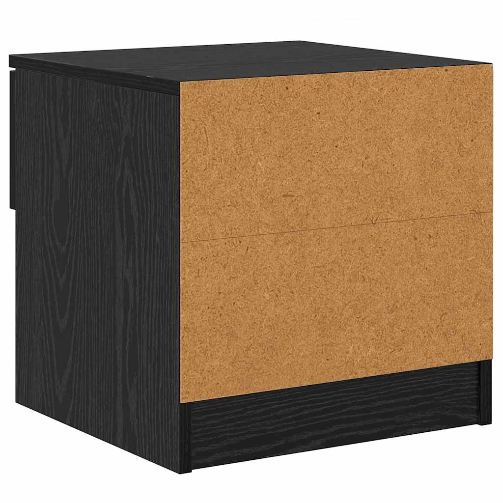 vidaXL Bettschrank 2 pcs Schwarz Eichen-Optik 40 x 39 x 40 cm