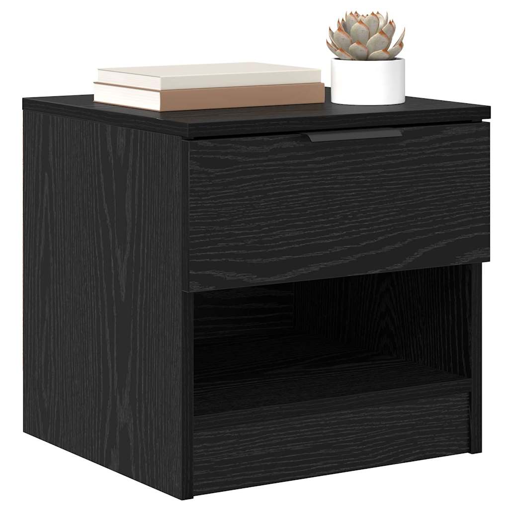 vidaXL Bettschrank 2 pcs Schwarz Eichen-Optik 40 x 39 x 40 cm