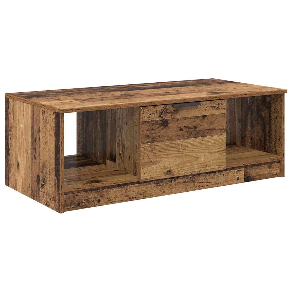 Couchtisch mit Schubladen Altholz 102 x 50 x 36cm Holzwerkstoff