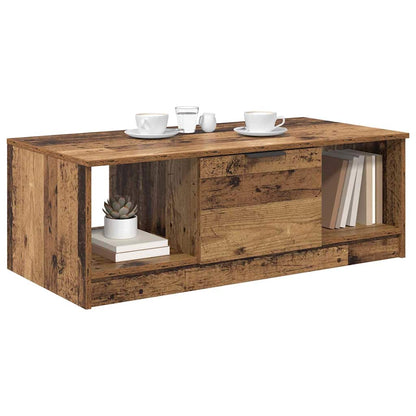 Couchtisch mit Schubladen Altholz 102 x 50 x 36cm Holzwerkstoff