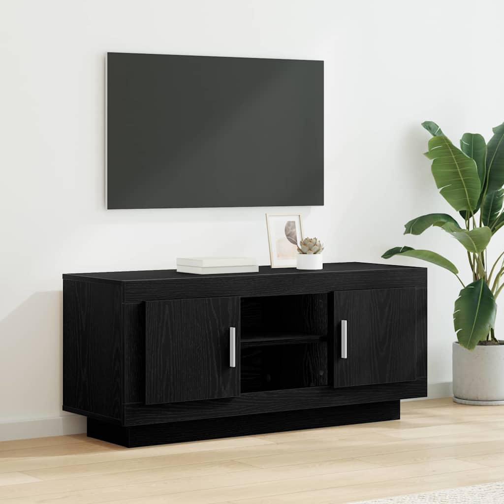 TV-Schränk Schwarz Eichen-Optik 102 x 35 x 45 cm Holzwerkstoff