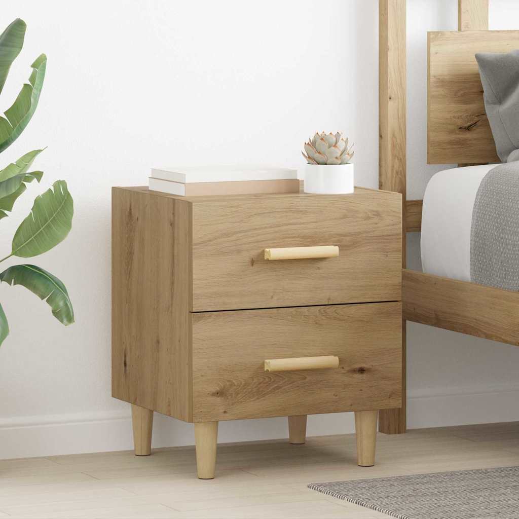 vidaXL Bettschrank 2 pcs Artisan-Eiche 40 x 35 x 47,5 cm Holzwerkstoff