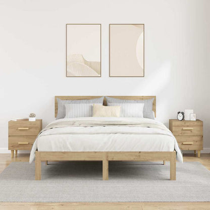 vidaXL Bettschrank 2 pcs Artisan-Eiche 40 x 35 x 47,5 cm Holzwerkstoff