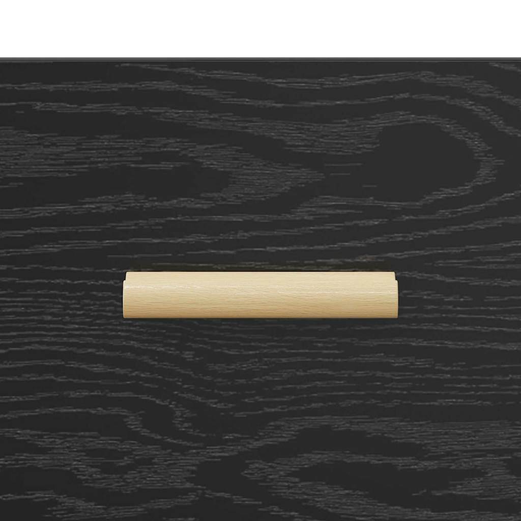vidaXL Bettschrank 2 pcs Schwarz Eichen-Optik 40 x 35 x 47,5 cm