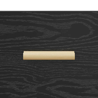 vidaXL Bettschrank 2 pcs Schwarz Eichen-Optik 40 x 35 x 47,5 cm