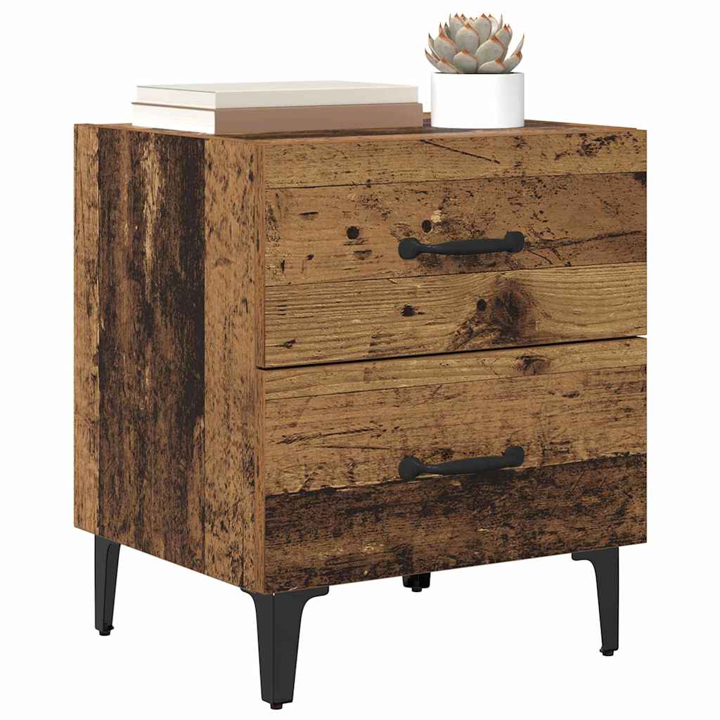 vidaXL Bettschrank Altholz 40 x 35 x 47,5 cm Holzwerkstoff